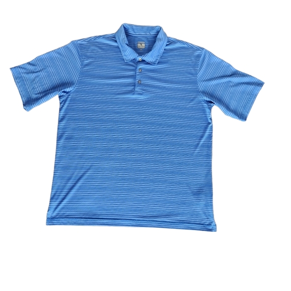 Pebble Beach Lone Cypress Luxury Performance Men's Blue & White Golf Polo XL - Picture 2 of 9